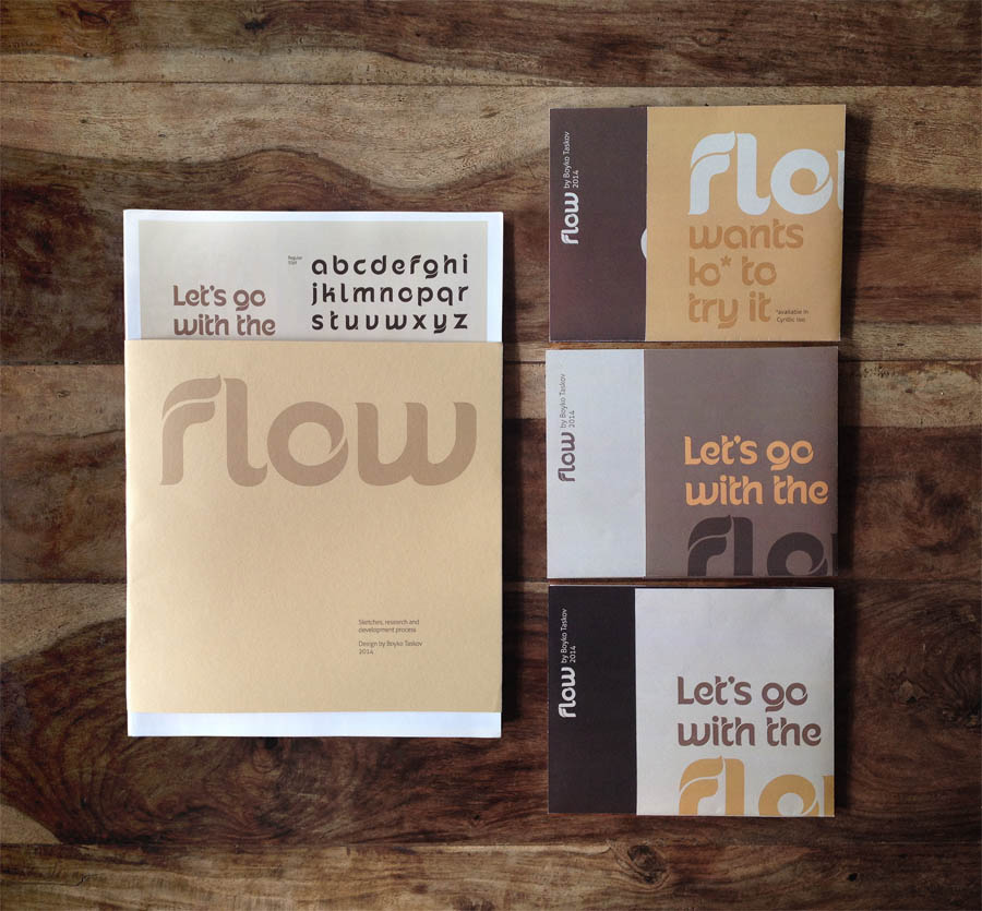 Typeface design and promotional material for Flow