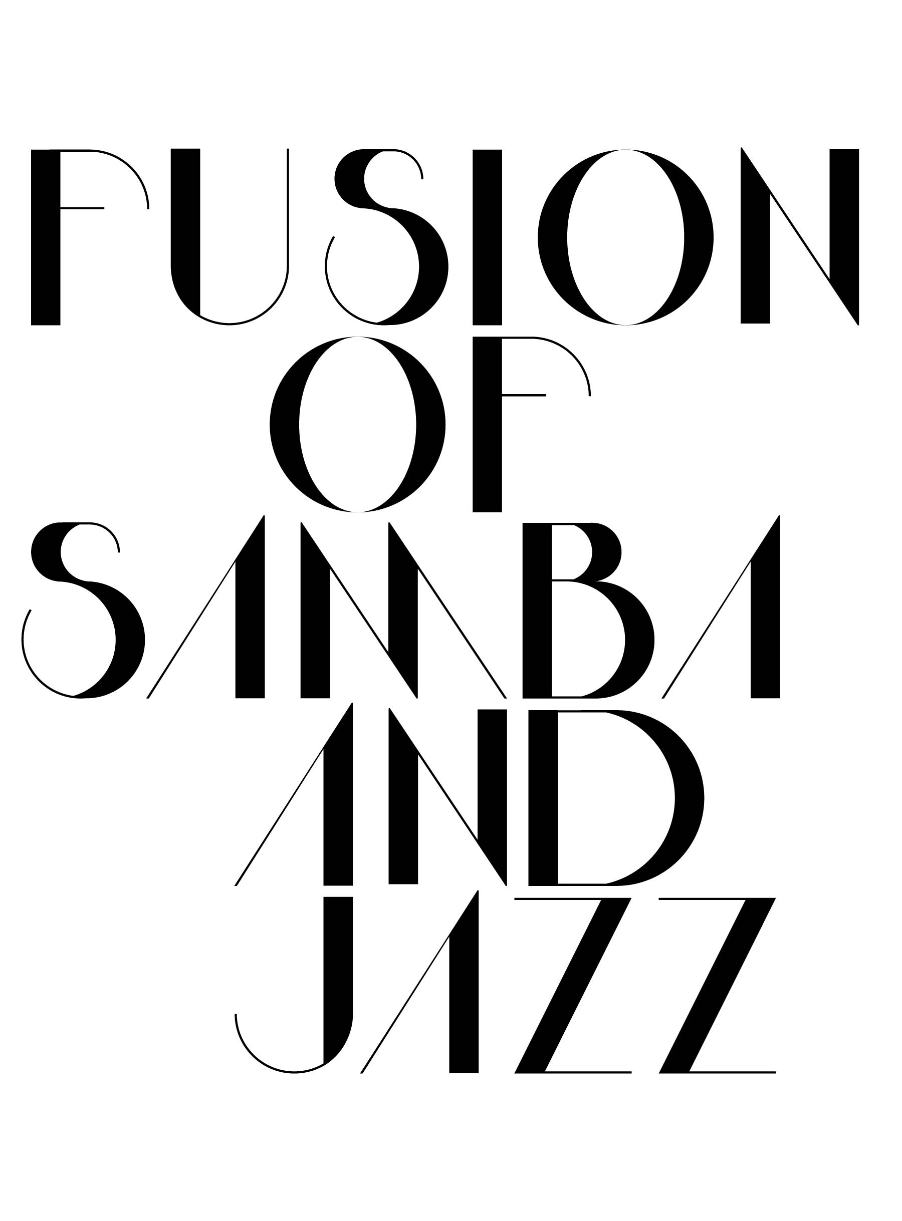 Just like the music genre the typeface is a fusion of Jazz and Samba