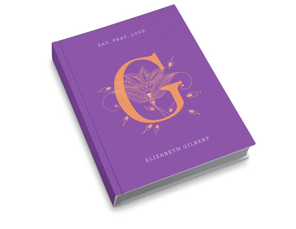 Book cover design for Eat, Pray, Love, Elizabeth Gilbert