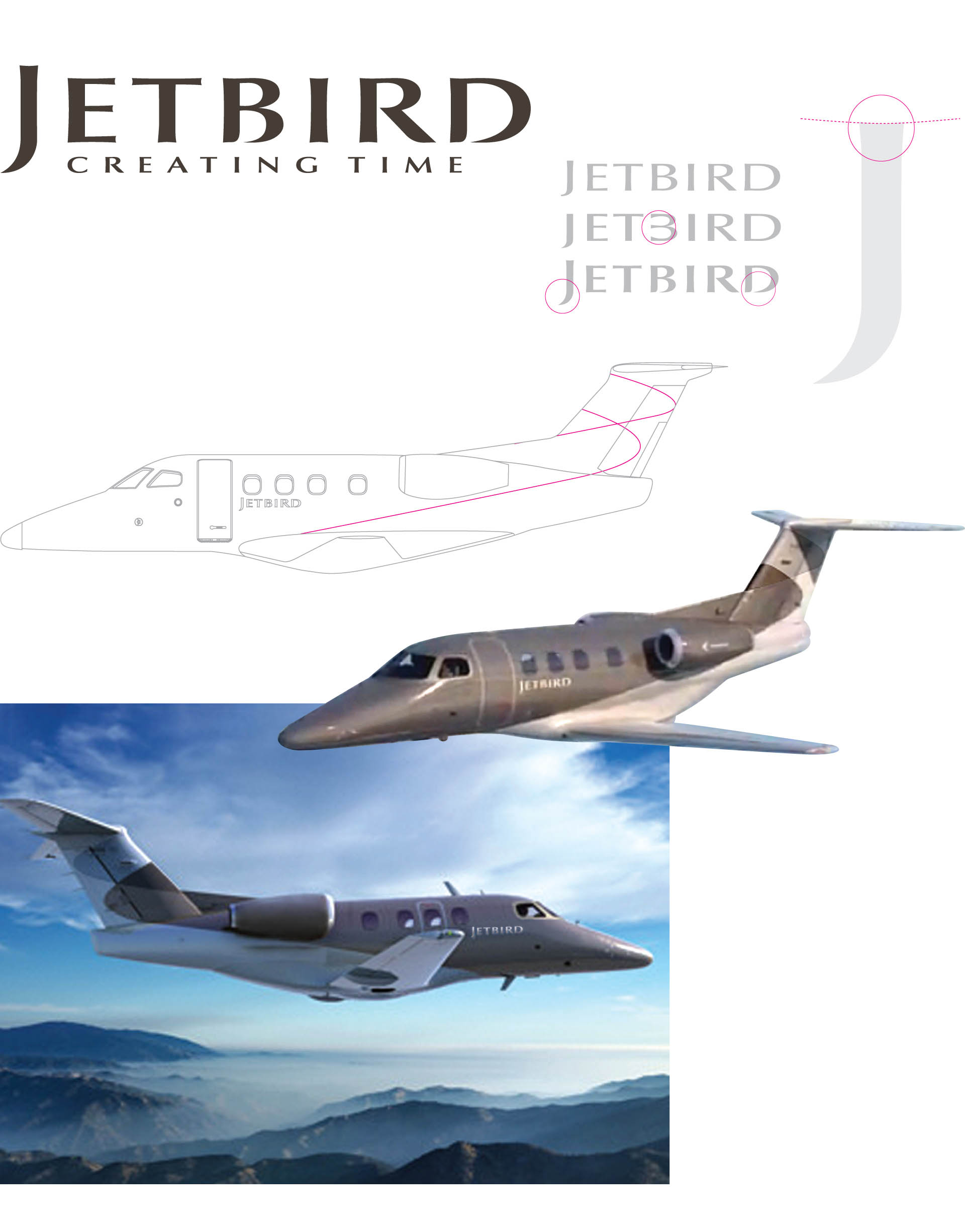 Corporate identity and livery design for Jetbird – offering business travellers private aviation services across Europe