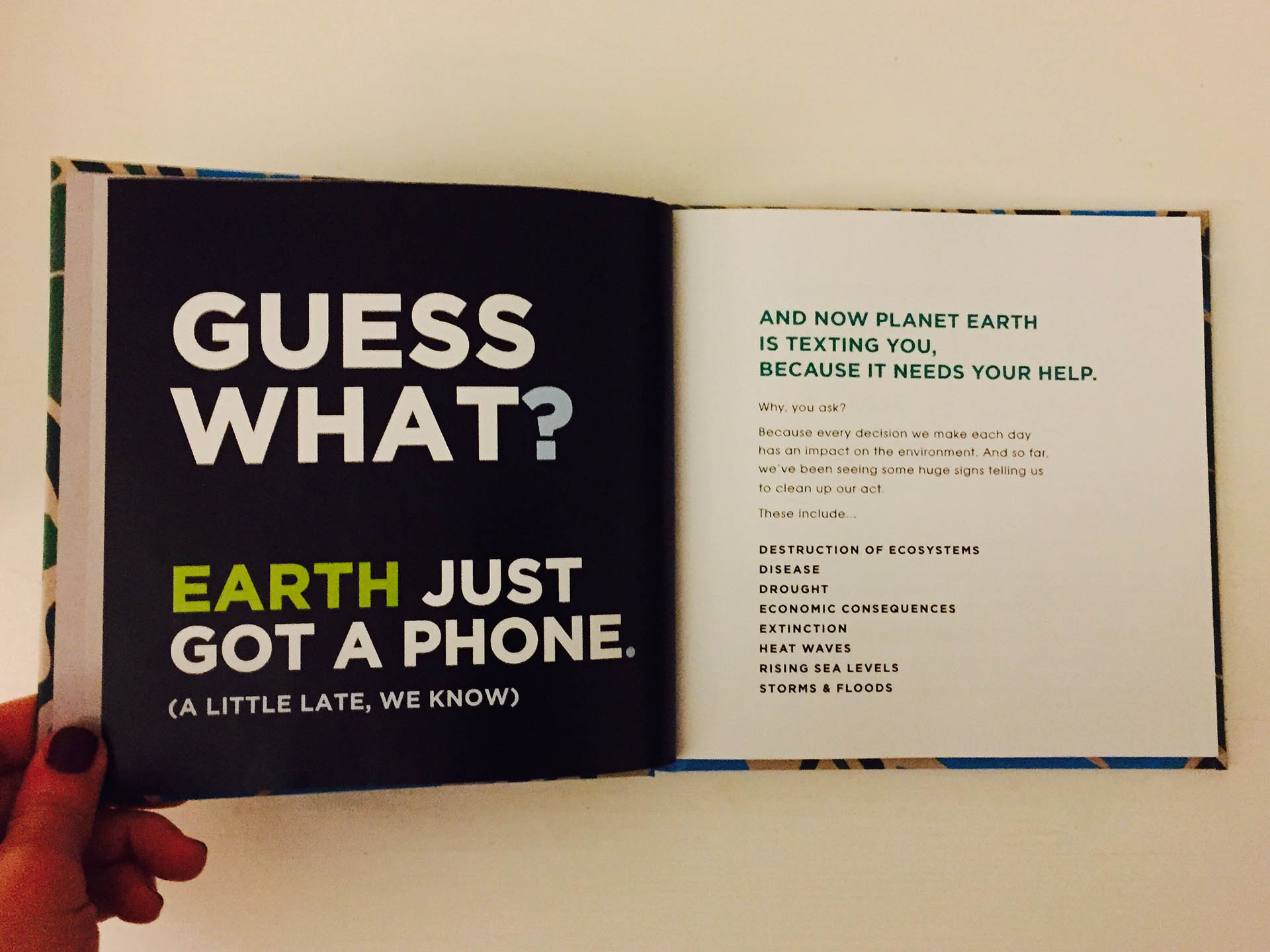 Double page spread for Texts from Planet Earth