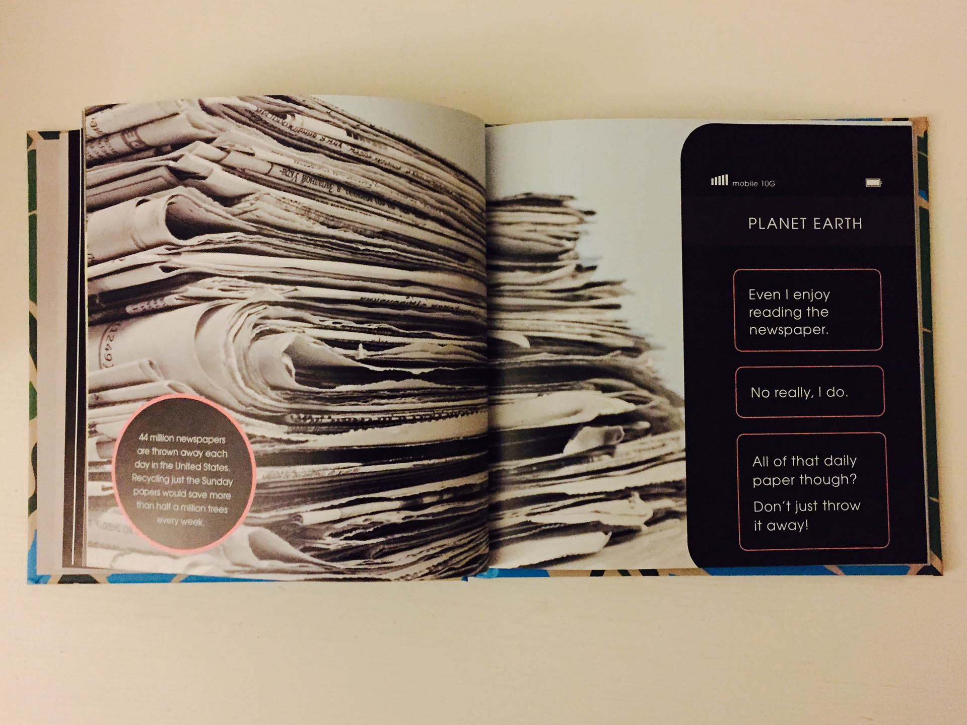 Double page spread for Texts from Planet Earth